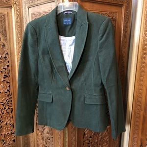Zara Basic suede-look blazer hunter green
